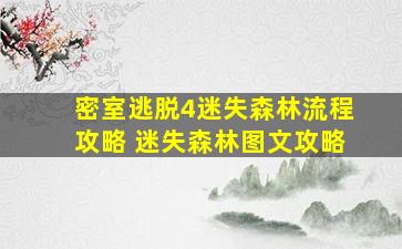 密室逃脱4迷失森林流程攻略 迷失森林图文攻略